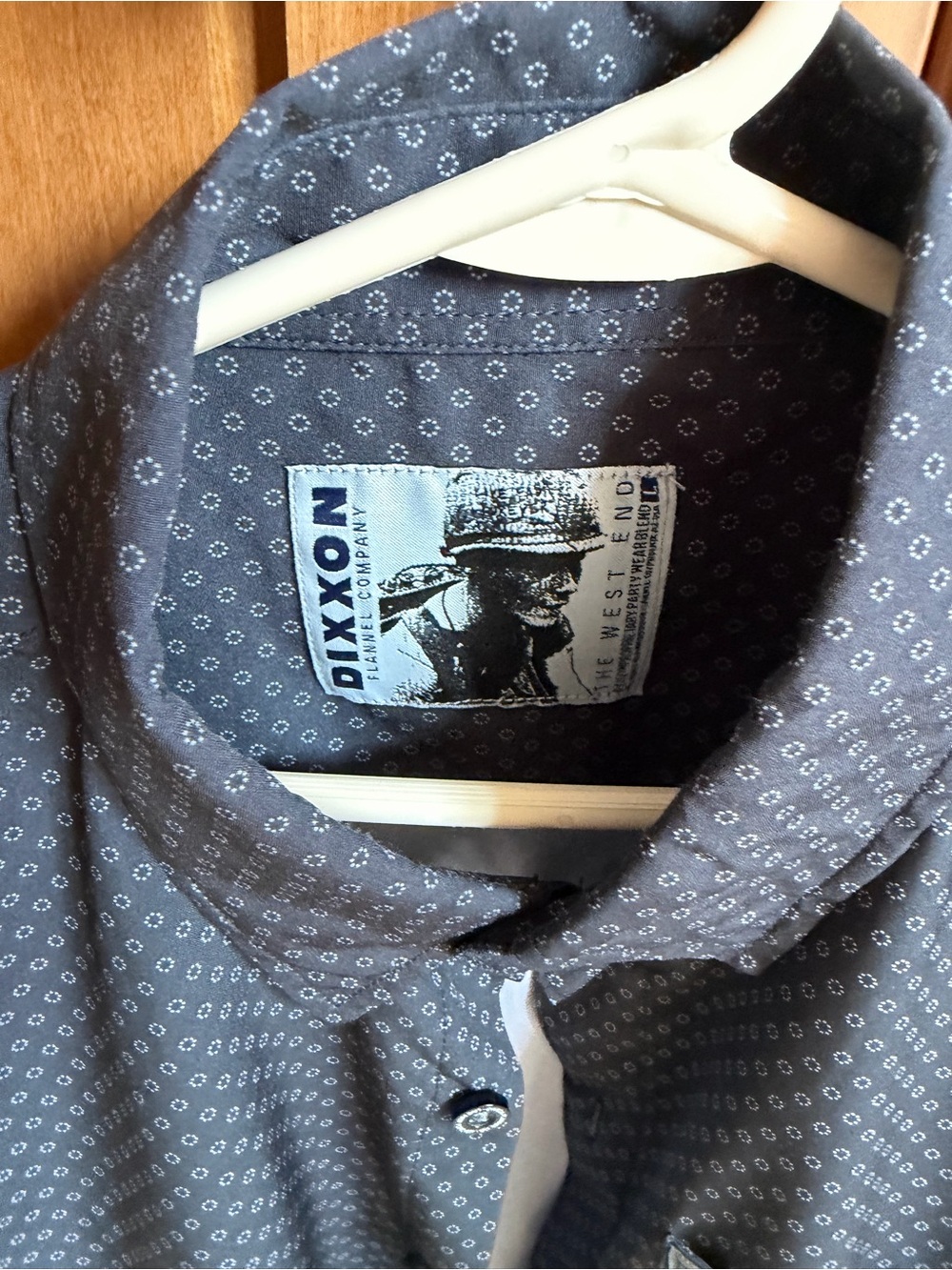 DIXXON Men's Gray Micro-Print Button-Down Shirt